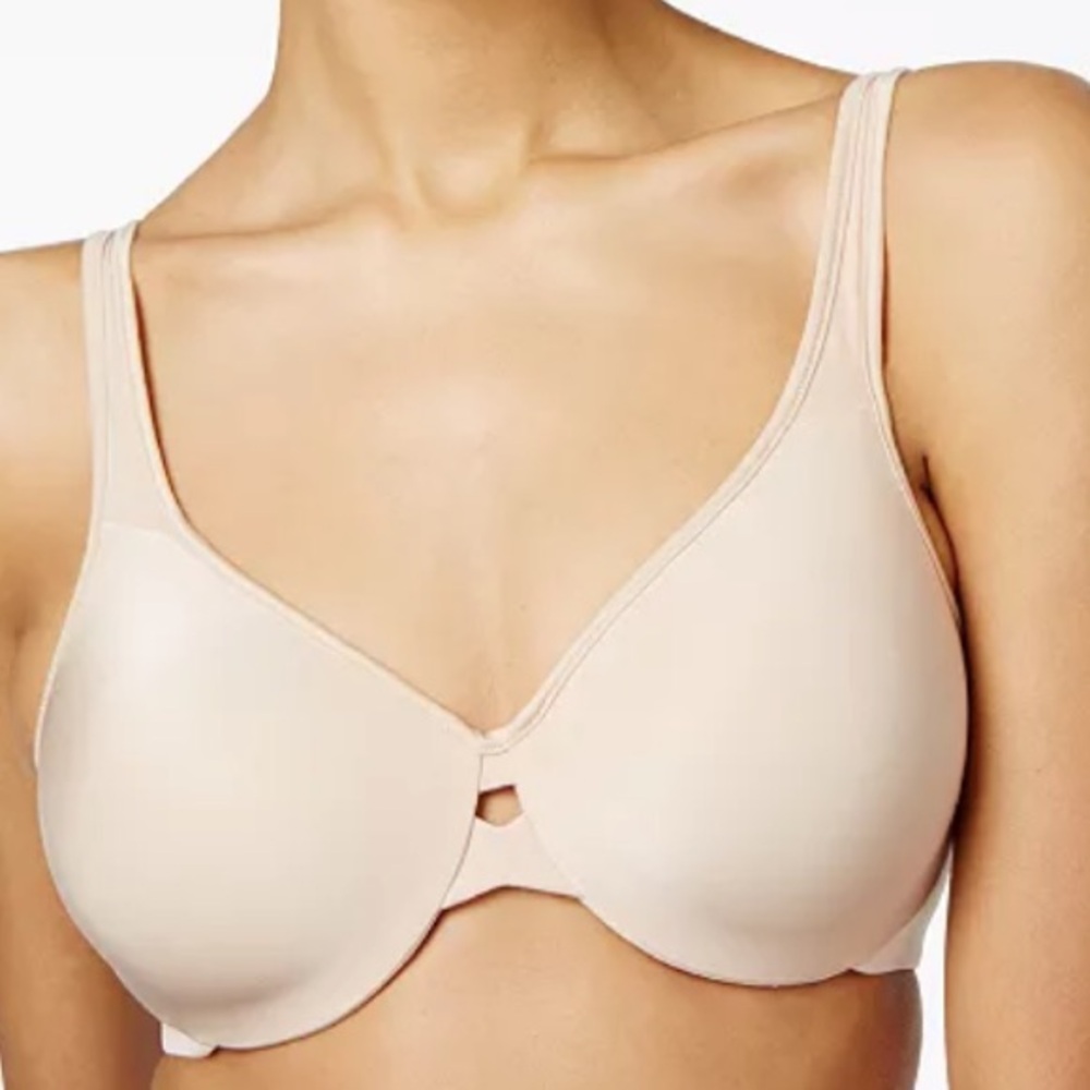 Lilyette by Bali NWT Plunge Into Comfort Minimizer Bra in Champagne Shimmer